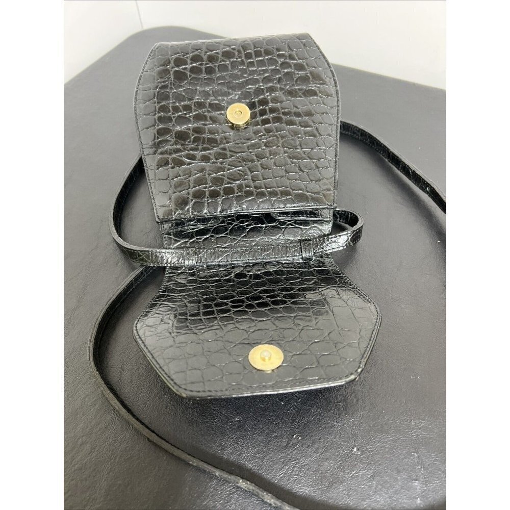 Vintage Albert Nipon Embossed Leather Crossbody B… - image 7